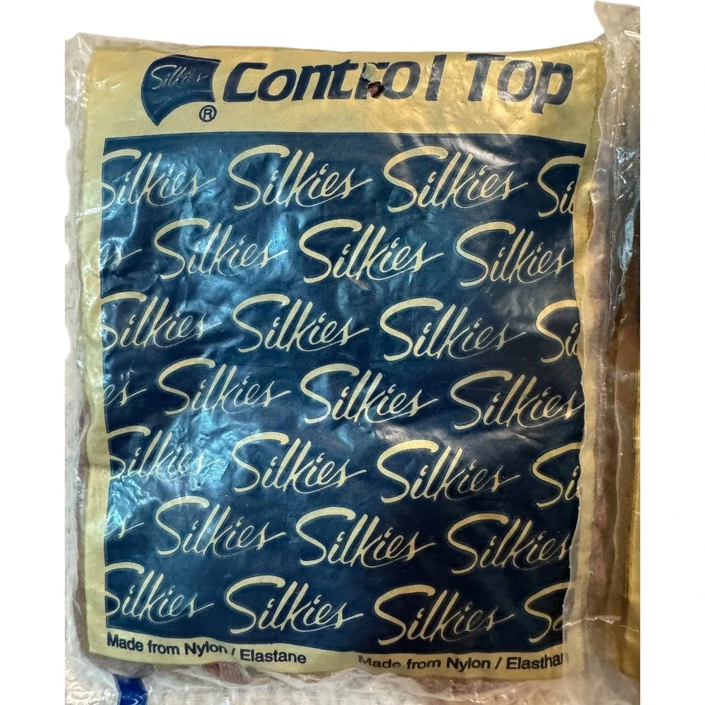 Silkies Control Top Pantyhose Sheer Hosiery Medium Mocha Made‎ in USA 38 42